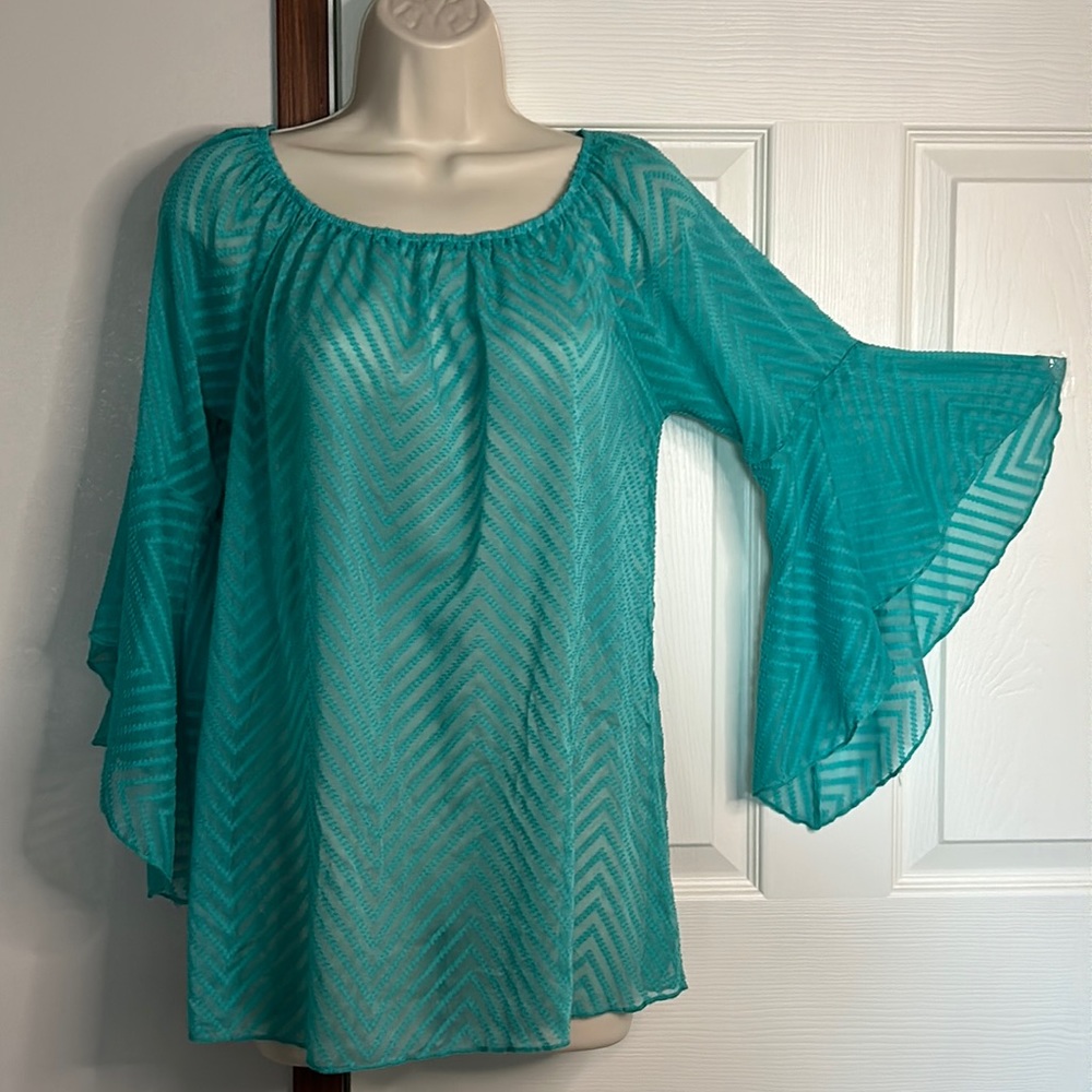 R. ROUGE | MED | TUNIC | SHEER | AQUA